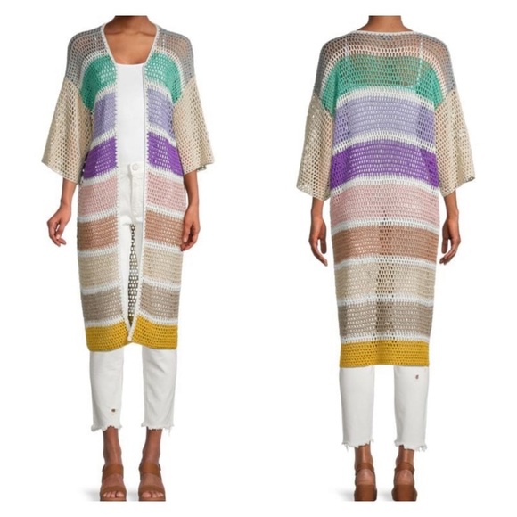 Roffee Other - ROFFE striped Crochet Shrug